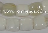 COP910 15.5 inches 14*14mm square natural white opal gemstone beads