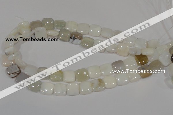 COP910 15.5 inches 14*14mm square natural white opal gemstone beads