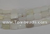 COP911 15.5 inches 6*8mm rectangle natural white opal gemstone beads