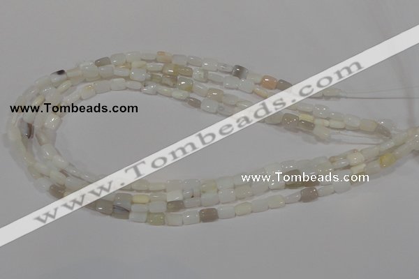 COP911 15.5 inches 6*8mm rectangle natural white opal gemstone beads