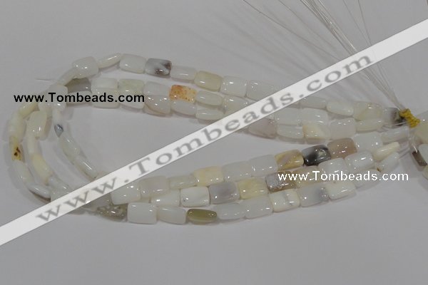 COP912 15.5 inches 10*14mm rectangle natural white opal gemstone beads