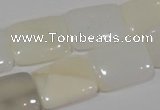 COP915 15.5 inches 15*20mm rectangle natural white opal gemstone beads