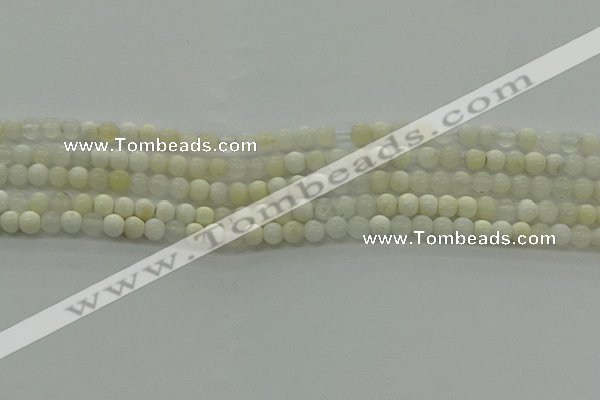 COP920 15.5 inches 4mm round white opal gemstone beads