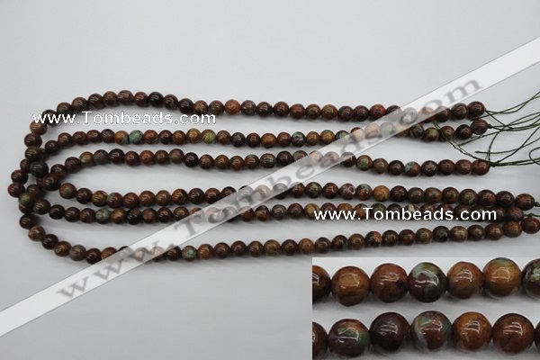 COP951 15.5 inches 6mm round green opal gemstone beads wholesale