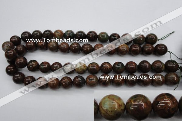 COP955 15.5 inches 14mm round green opal gemstone beads wholesale