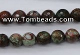 COP965 15.5 inches 14mm faceted round green opal gemstone beads