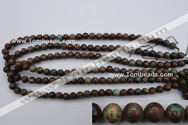 COP985 15.5 inches 6mm round green opal gemstone beads wholesale