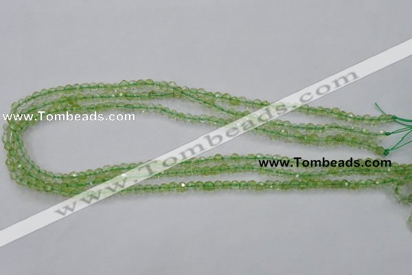 COQ10 16 inches 4mm faceted round dyed olive quartz beads wholesale