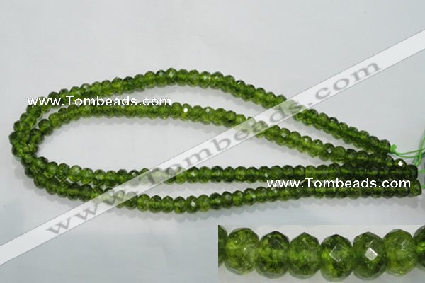 COQ100 15.5 inches 5*8mm faceted rondelle dyed olive quartz beads