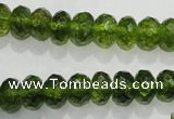 COQ101 15.5 inches 6*10mm faceted rondelle dyed olive quartz beads