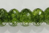 COQ104 15.5 inches 13*18mm faceted rondelle dyed olive quartz beads