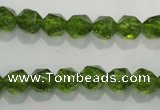 COQ116 15.5 inches 8mm faceted nuggets dyed olive quartz beads