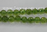 COQ12 16 inches 8mm faceted round dyed olive quartz beads wholesale