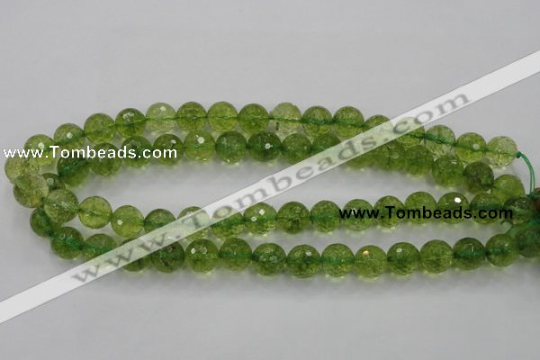 COQ12 16 inches 8mm faceted round dyed olive quartz beads wholesale