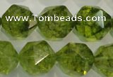 COQ120 15.5 inches 16mm faceted nuggets dyed olive quartz beads