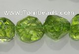 COQ125 15.5 inches 18mm nuggets dyed olive quartz beads