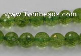 COQ16 16 inches 14mm faceted round dyed olive quartz beads wholesale