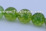 COQ17 16 inches 16mm faceted round dyed olive quartz beads wholesale