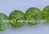 COQ18 16 inches 18mm faceted round dyed olive quartz beads wholesale