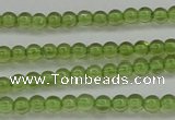 COQ201 15.5 inches 3mm - 4mm round natural olive quartz beads