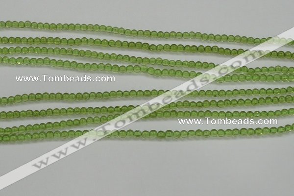 COQ201 15.5 inches 3mm - 4mm round natural olive quartz beads