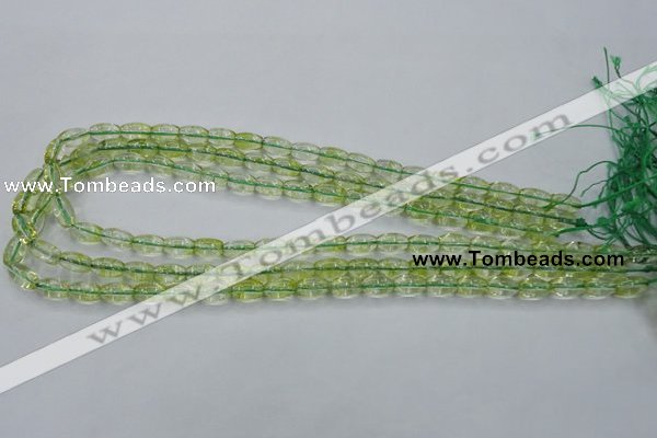 COQ21 16 inches 6*10mm rice dyed olive quartz beads wholesale