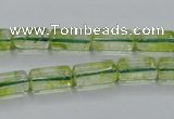 COQ22 16 inches 7*13mm column dyed olive quartz beads wholesale