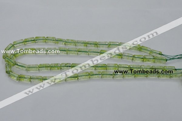 COQ22 16 inches 7*13mm column dyed olive quartz beads wholesale