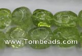 COQ23 16 inches 12*14mm nugget dyed olive quartz beads wholesale