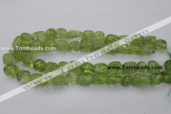 COQ23 16 inches 12*14mm nugget dyed olive quartz beads wholesale