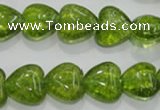 COQ32 15.5 inches 18*18mm heart dyed olive quartz beads wholesale