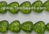 COQ33 15.5 inches 20*20mm heart dyed olive quartz beads wholesale