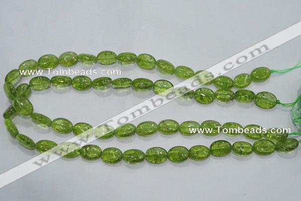 COQ36 15.5 inches 10*14mm oval dyed olive quartz beads wholesale