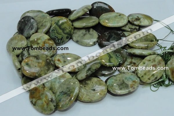 COS07 15.5 inches 25*35mm oval ocean stone beads wholesale