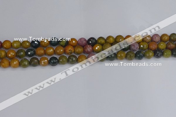 COS202 15.5 inches 8mm faceted round ocean jasper beads