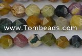 COS210 15.5 inches 6mm faceted nuggets ocean jasper beads