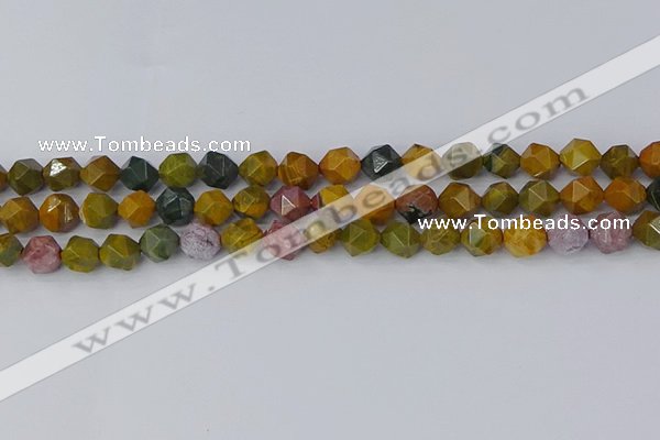 COS211 15.5 inches 8mm faceted nuggets ocean jasper beads