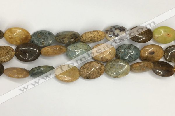 COS260 15.5 inches 13*18mm oval ocean stone beads wholesale