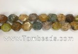 COS270 13*18mm - 15*20mm faceted nuggets ocean stone beads