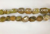 COS271 13*18mm - 15*20mm faceted nuggets ocean stone beads