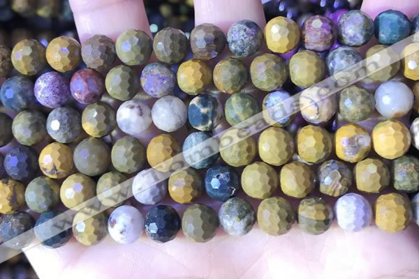 COS311 15.5 inches 8mm faceted round ocean jasper beads