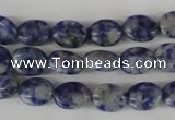 COV10 15.5 inches 8*10mm oval blue spot gemstone beads wholesale