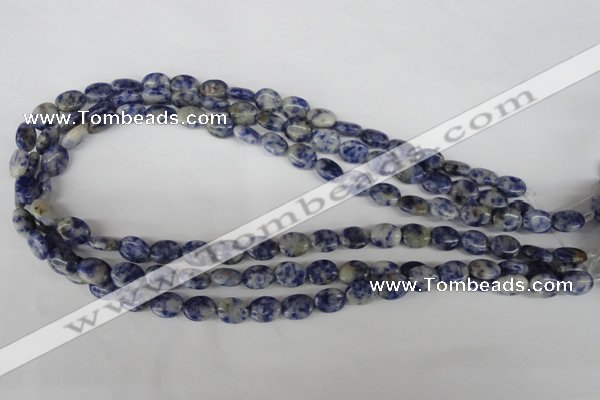 COV10 15.5 inches 8*10mm oval blue spot gemstone beads wholesale