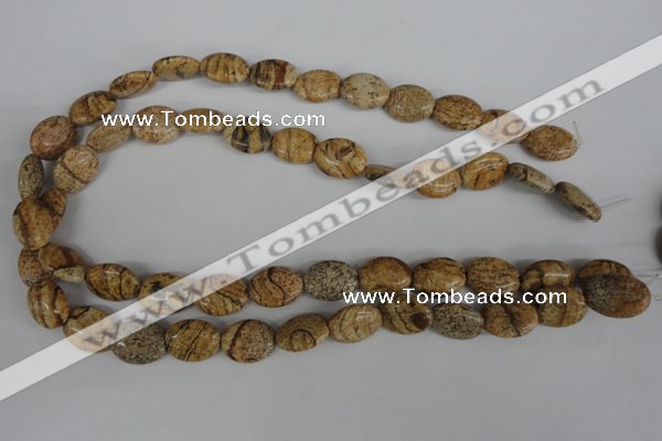 COV105 15.5 inches 12*16mm oval picture jasper beads wholesale