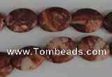 COV106 15.5 inches 12*16mm oval red mud jasper beads wholesale