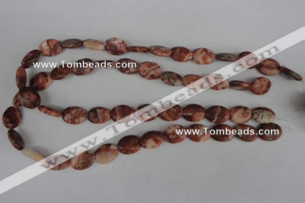 COV106 15.5 inches 12*16mm oval red mud jasper beads wholesale