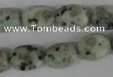 COV107 15.5 inches 12*16mm oval sesame jasper beads wholesale