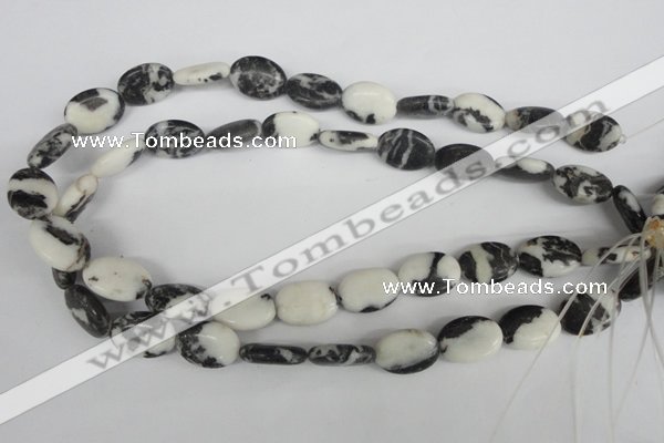 COV138 15.5 inches 13*18mm oval black & white jasper beads wholesale