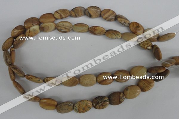 COV139 15.5 inches 13*18mm oval picture jasper beads wholesale