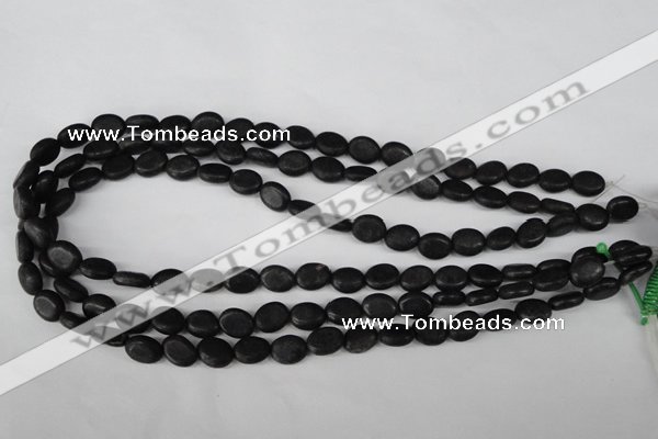 COV14 15.5 inches 8*10mm oval blackstone gemstone beads wholesale